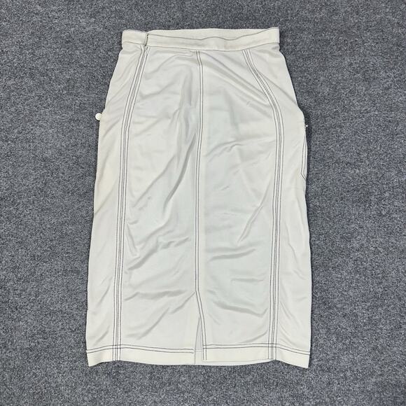 Vintage GIANNI VERSACE Couture Skirt Knee Length White 90s NEW NWT - Picture 11 of 12